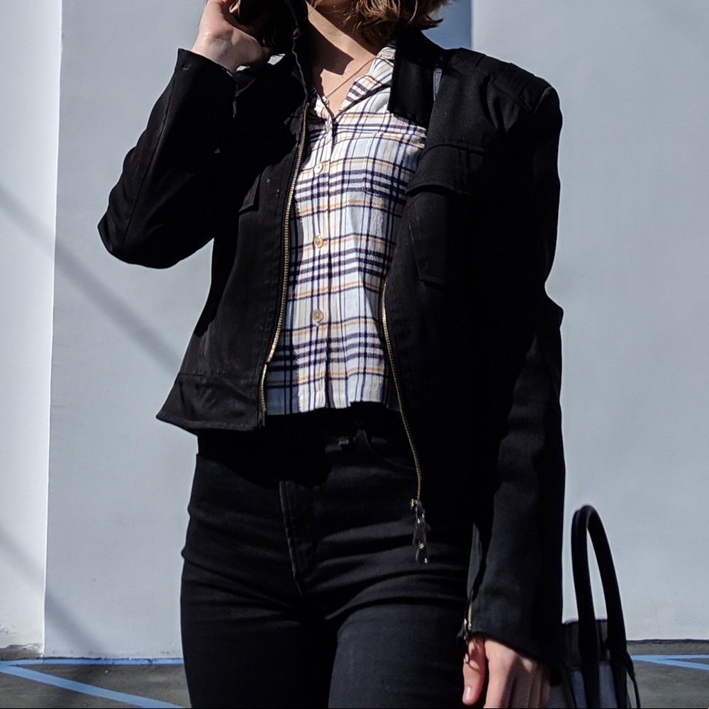 Aritzia Plaid Blouse